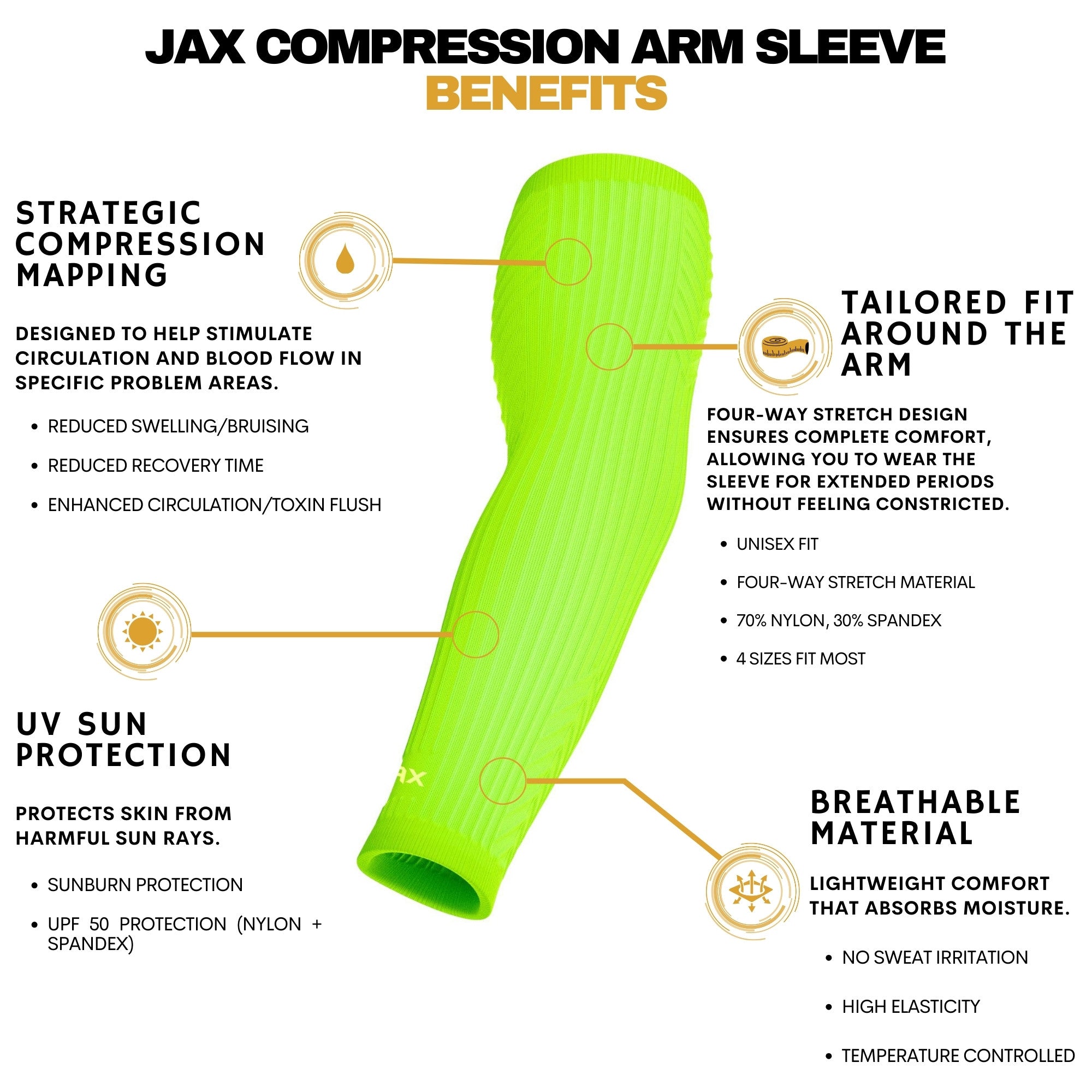 Mission Arm Sleeves Green - Kompressionsärmlinge Für Sport (2er Pack)